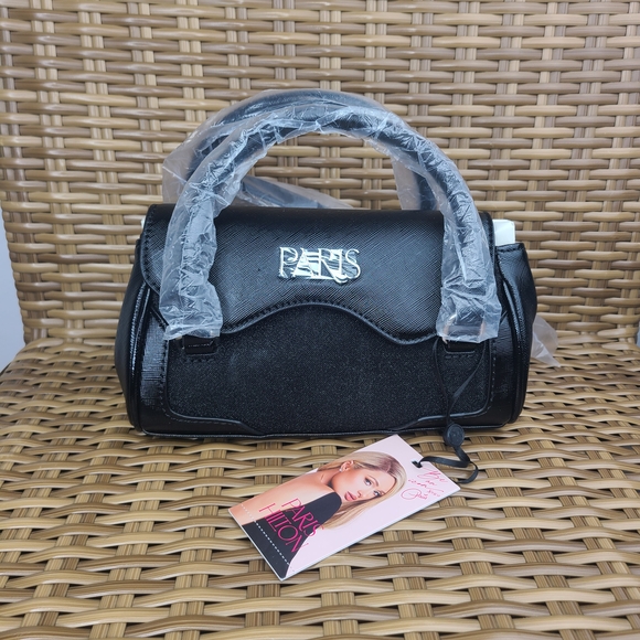 Paris Hilton Handbags - Paris Hilton Black Mini Satchel Bag Purse Structured Handles